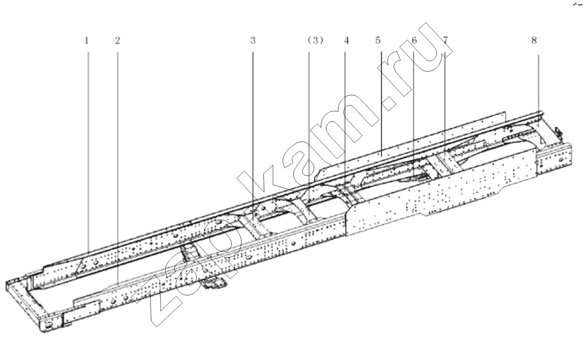 Схема/чертеж: FRAM ASSY / Shaanxi Shacman SX3256DT384