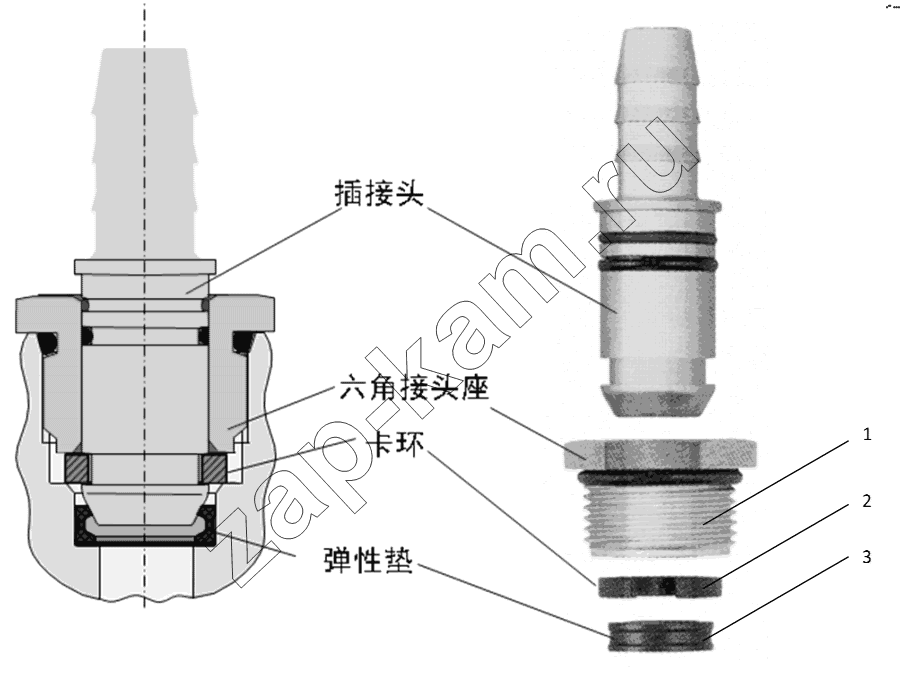 Схема/чертеж: CONNECTING PARTS,LINE & NIPPLE JOINT / Shaanxi Shacman SX3256DT384