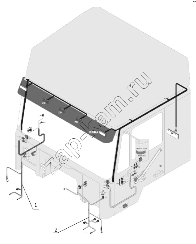 Схема/чертеж: LEFT RIGHT FRONT WIRING / Shaanxi Shacman SX3256DT384