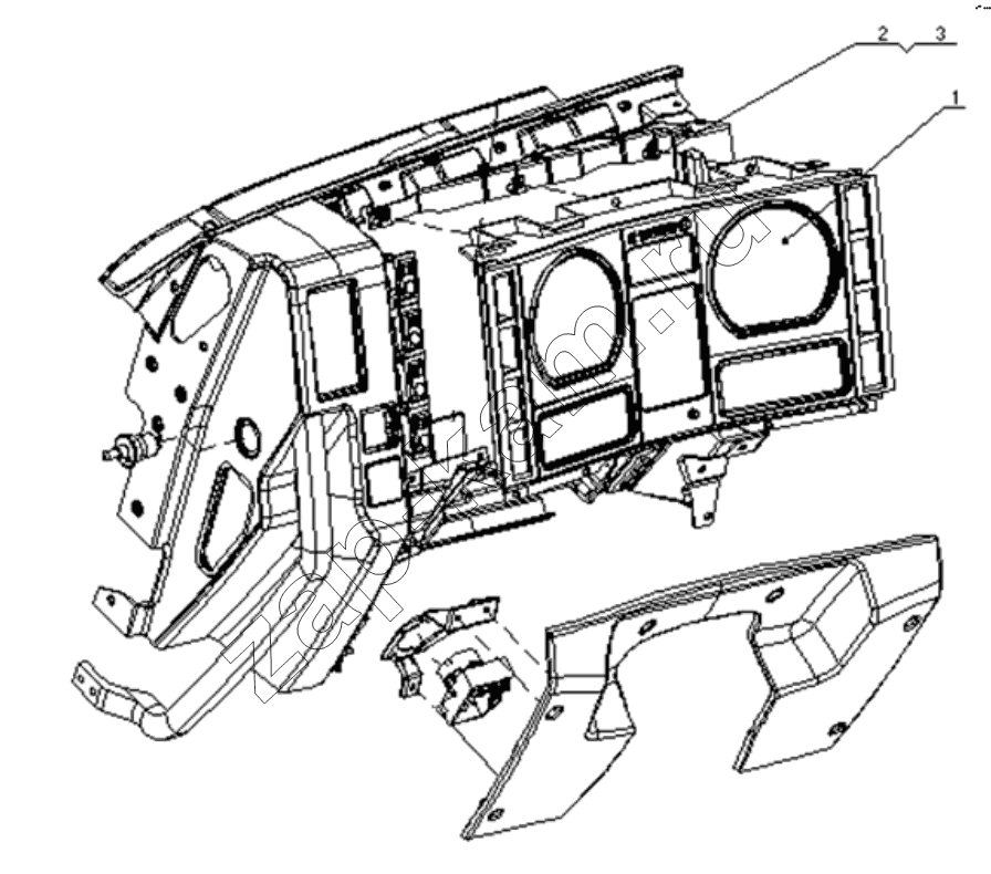 Схема/чертеж: COMBINATION GAUGE ASSY WITH FRAME / Shaanxi Shacman SX3256DT384