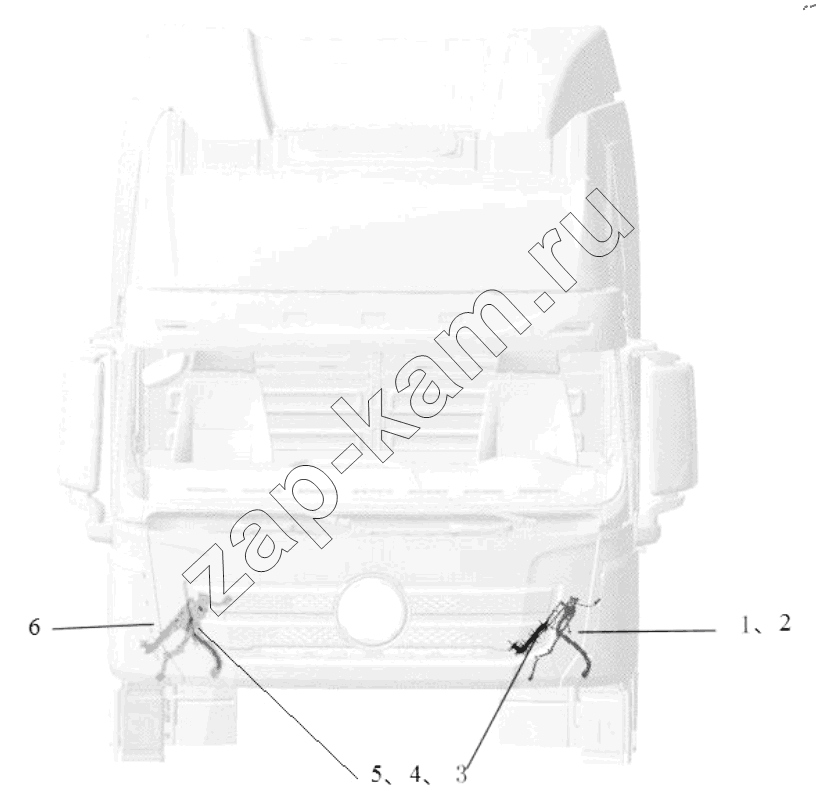 Схема/чертеж: LOOMS ON CAB OUTER / Shaanxi Shacman SX32586T384 (X3000)