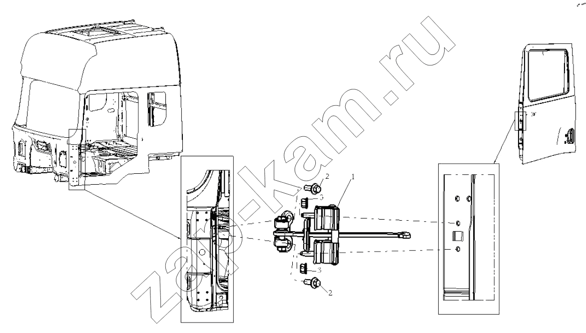 Схема/чертеж: LEFT DOOR LIMIT / Shaanxi Shacman SX32586T384 (X3000)
