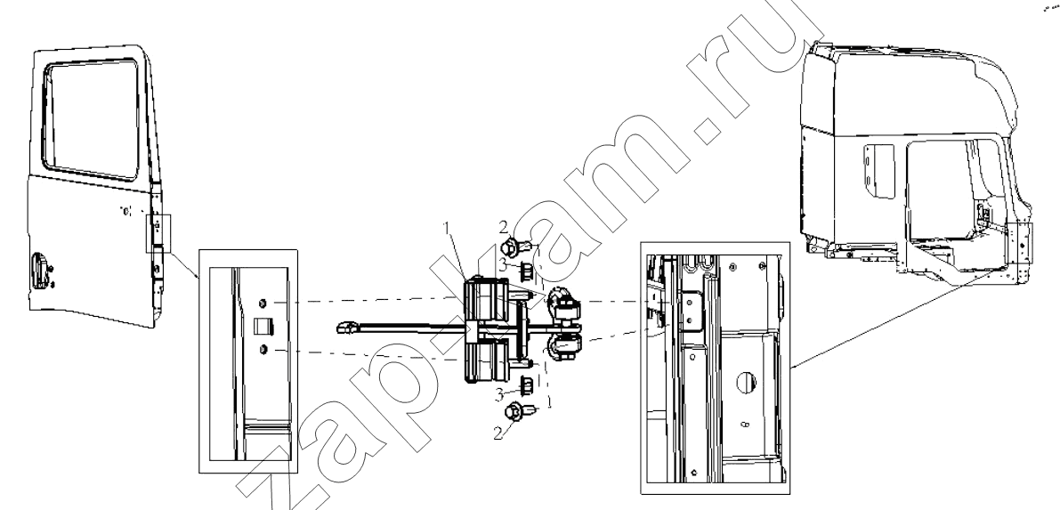 Схема/чертеж: RIGHT DOOR LIMIT / Shaanxi Shacman SX32586T384 (X3000)