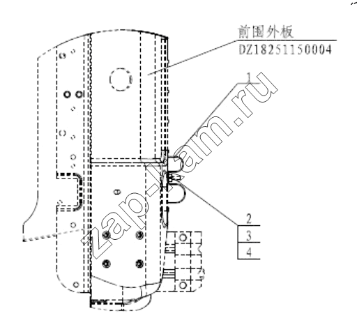 Схема/чертеж: SECURING CLIP / Shaanxi Shacman SX32586T384 (X3000)