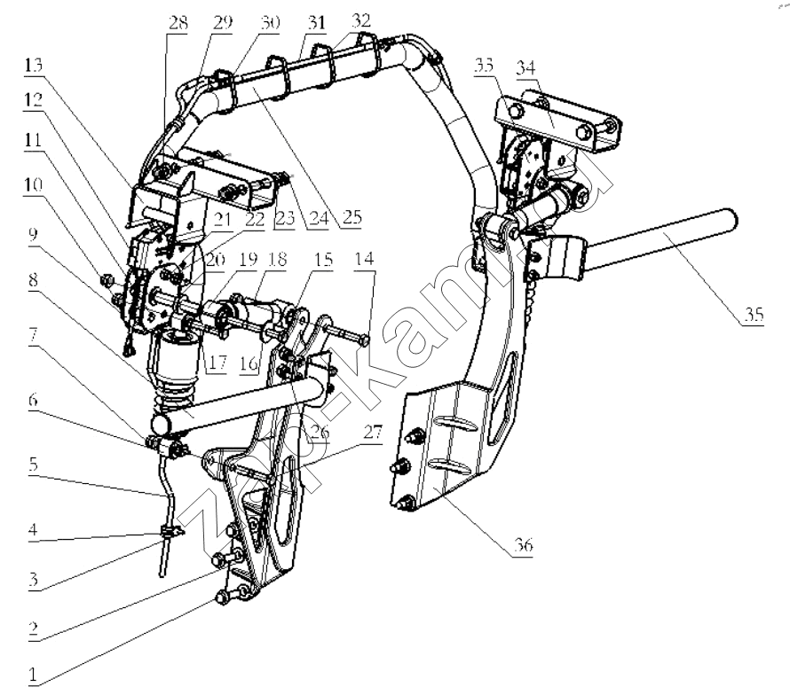 Схема/чертеж: CAB LOCKING DEVICE / Shaanxi Shacman SX32586T384 (X3000)