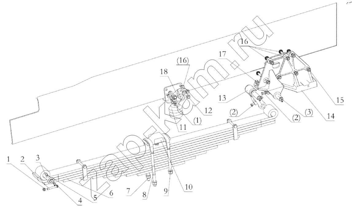 Схема/чертеж: FRONT SUSPENSION (DC95259690927) / Shaanxi Shacman SX32586T384 (X3000)