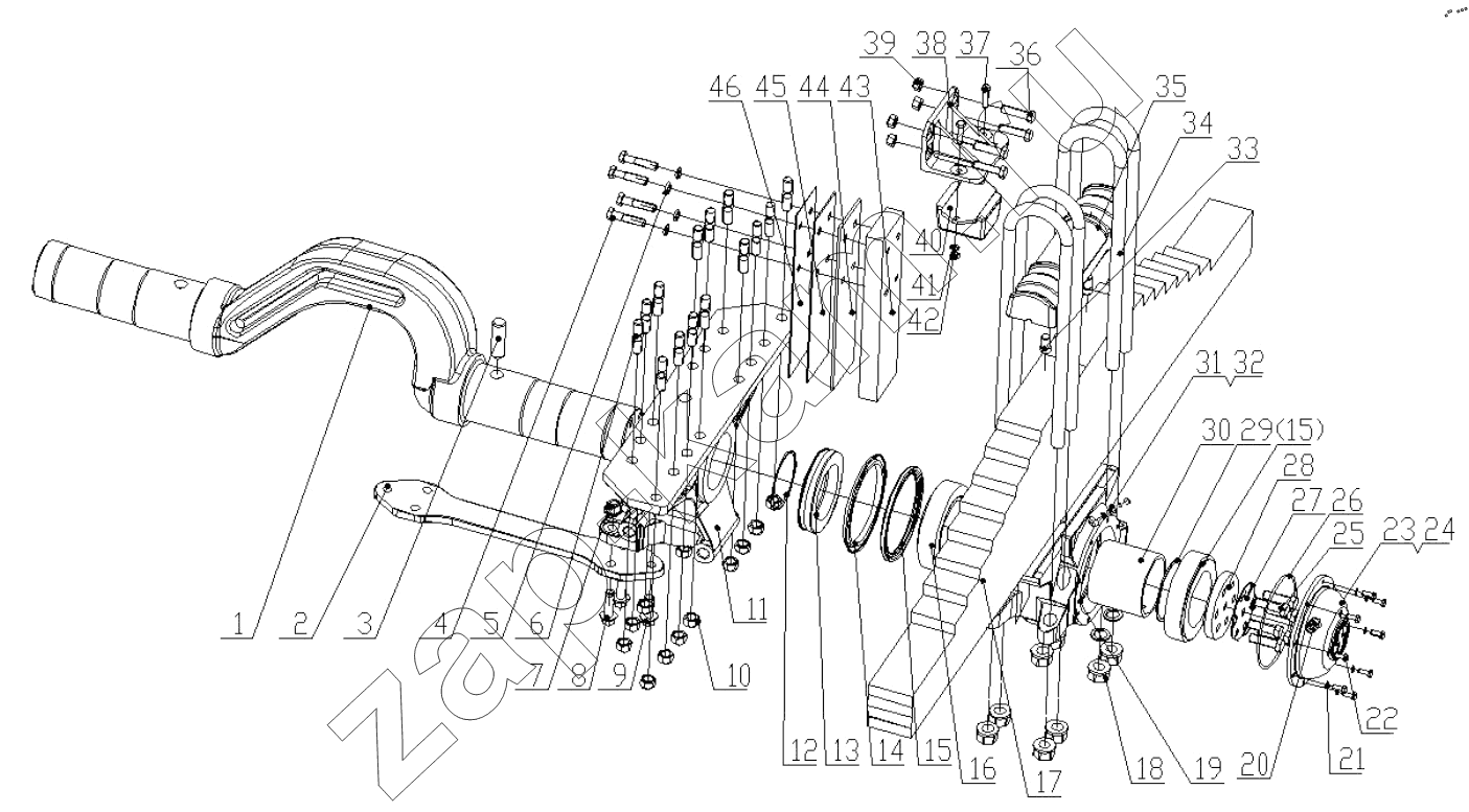 Схема/чертеж: REAR SUSPENSION I (DC95319520801) / Shaanxi Shacman SX32586T384 (X3000)