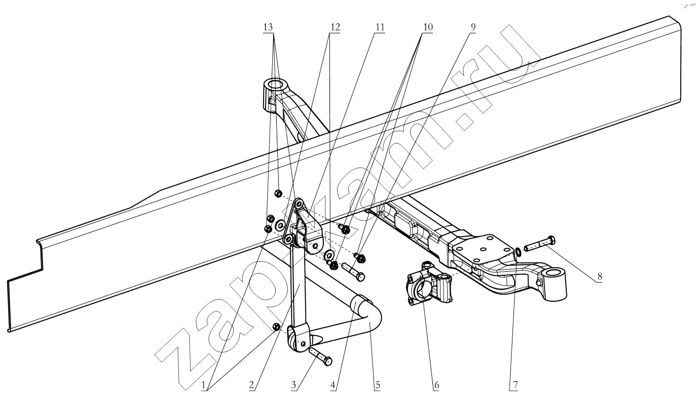 Схема/чертеж: FRONT STABILIZER ASSY (DC95319680153) / Shaanxi Shacman SX32586T384 (X3000)