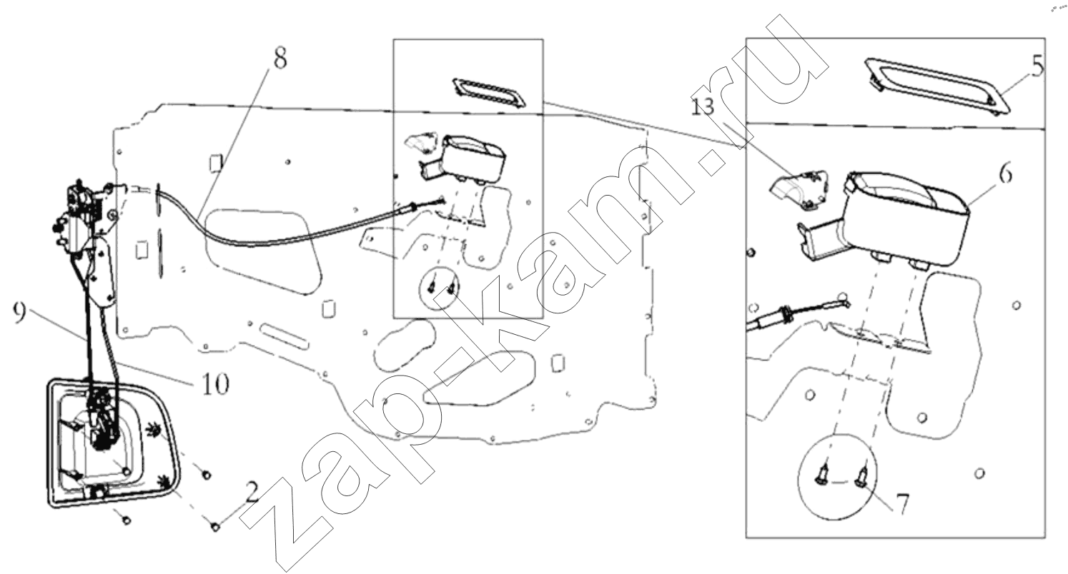 Схема/чертеж: LEFT DOOR LOCK SYSTEM / Shaanxi Shacman SX32586T384 (X3000)