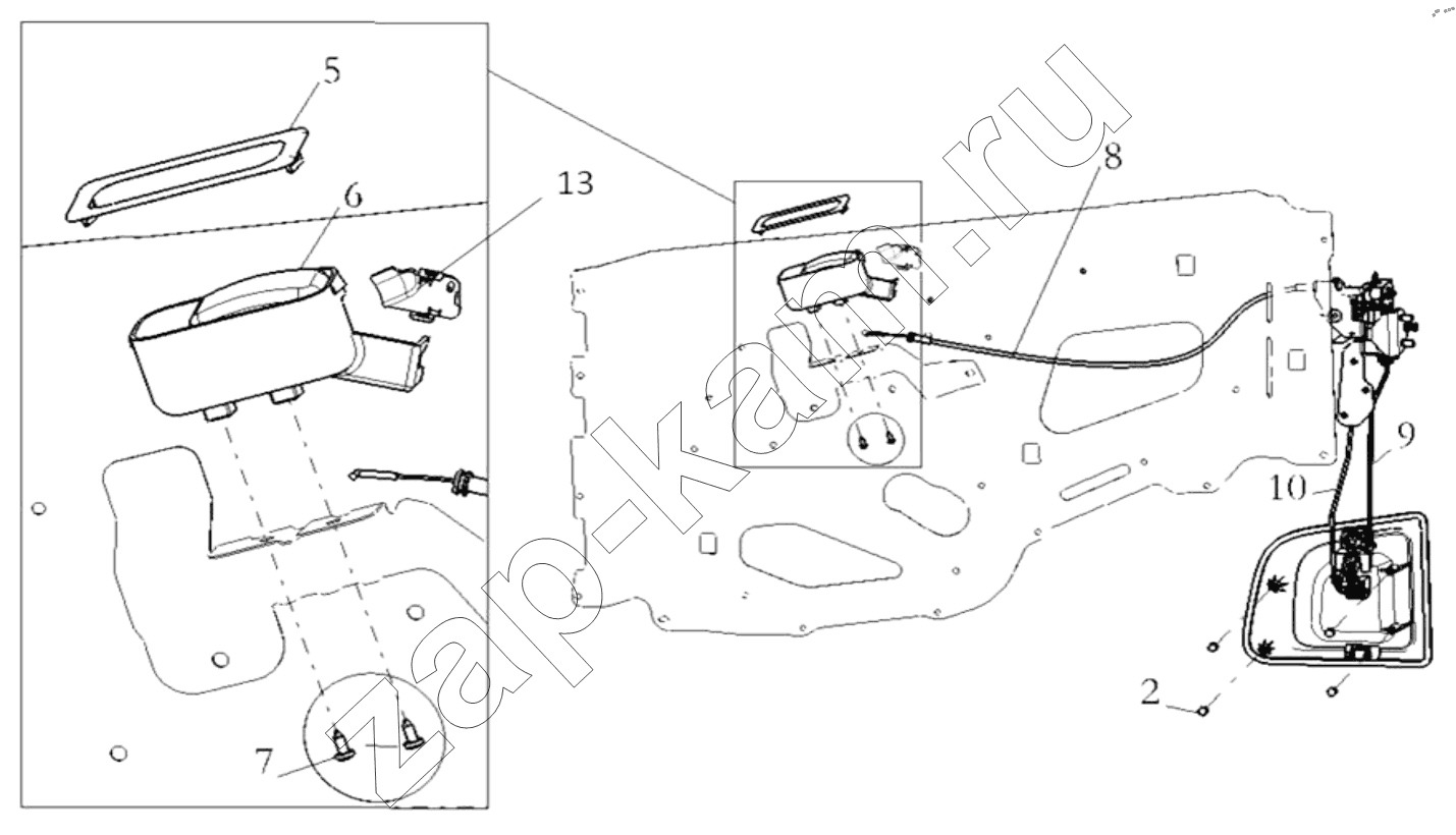 Схема/чертеж: RIGHT DOOR LOCK SYSTEM / Shaanxi Shacman SX32586T384 (X3000)