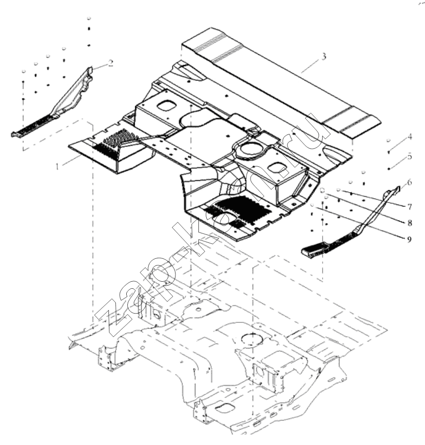 Схема/чертеж: FLOOR MAT WIDE / Shaanxi Shacman SX32586T384 (X3000)