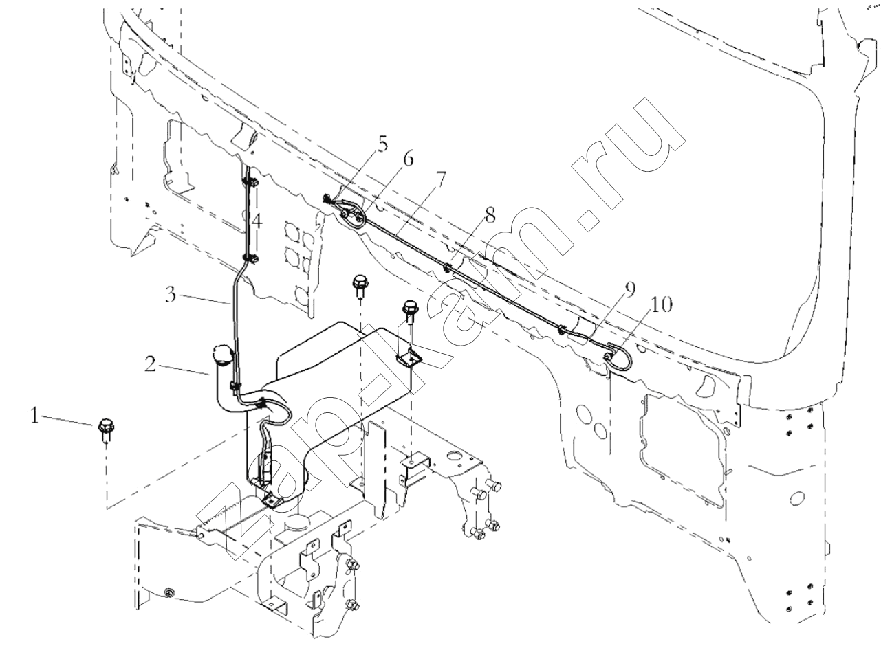 Схема/чертеж: WINDSCREEN RINSE SYSTEM/LEFT / Shaanxi Shacman SX32586T384 (X3000)