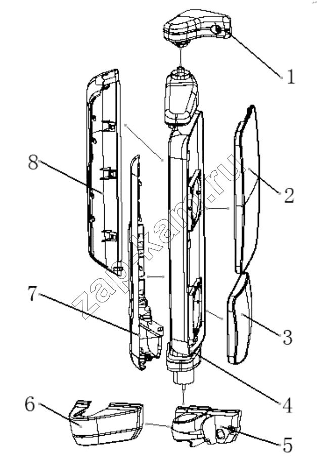 Схема/чертеж: LEFT VIEW MIRROR / Shaanxi Shacman SX32586T384 (X3000)