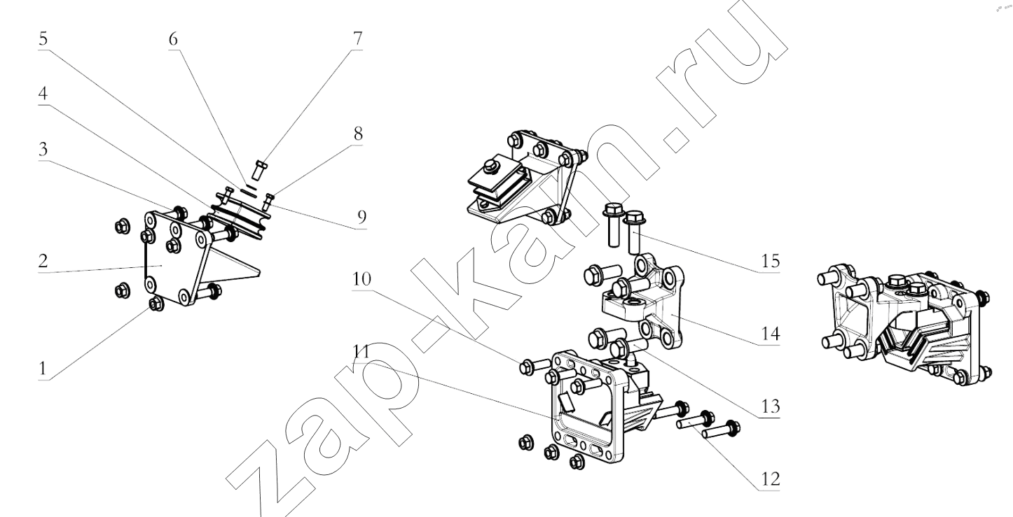 Схема/чертеж: ENGINE SUSPENSION / Shaanxi Shacman SX32586T384 (X3000)