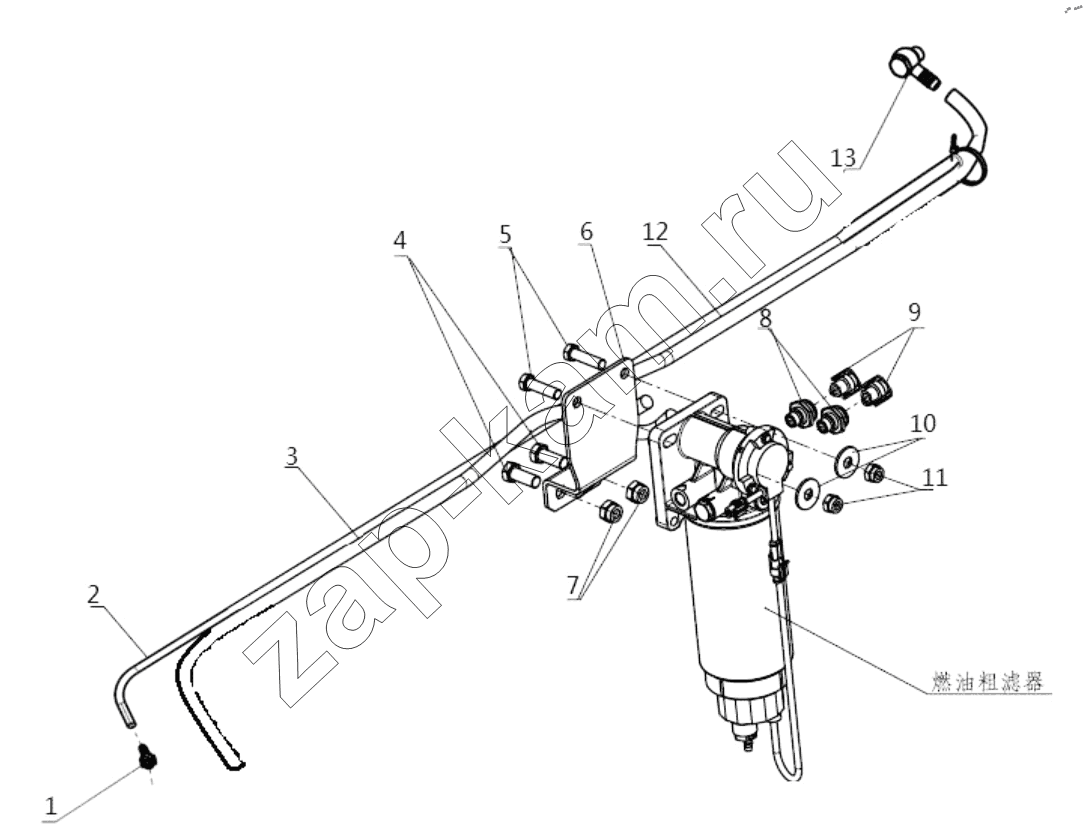 Схема/чертеж: FUEL LINE AND JOINT / Shaanxi Shacman SX32586T384 (X3000)