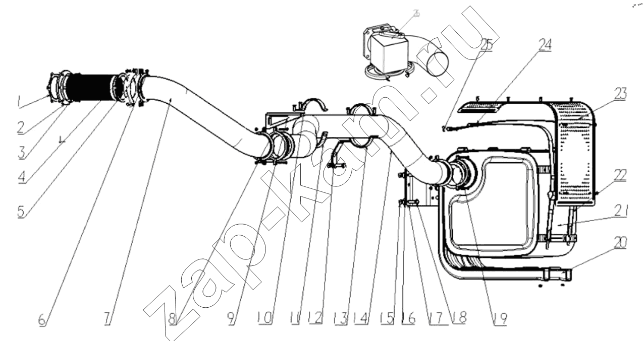 Схема/чертеж: EXHAUSTING SYSTEM / Shaanxi Shacman SX32586T384 (X3000)