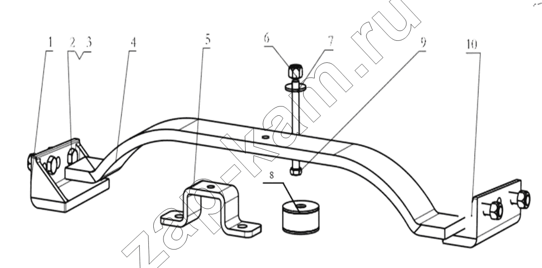 Схема/чертеж: GEAR BOX SUPPORT / Shaanxi Shacman SX32586T384 (X3000)