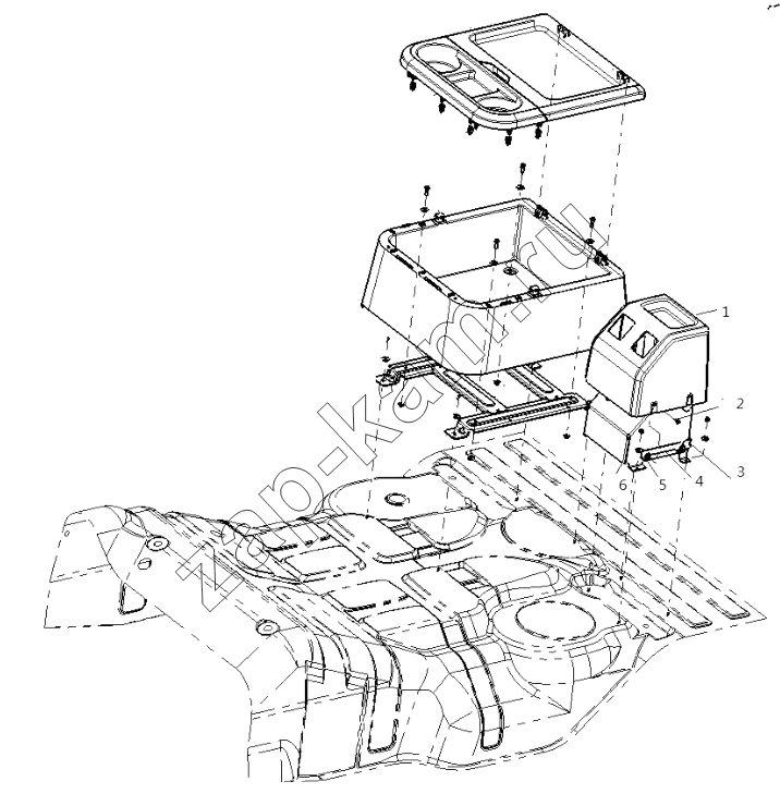 Схема/чертеж: THE INTERIOR TRIM ASSEMBLY / Shaanxi Shacman SX32586T384 (X3000)