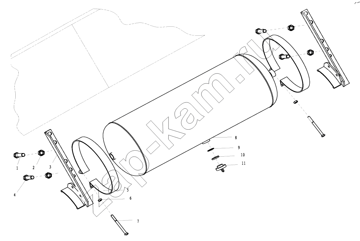 Схема/чертеж: AIR TANK FIXING / Shaanxi Shacman SX32586T384 (X3000)