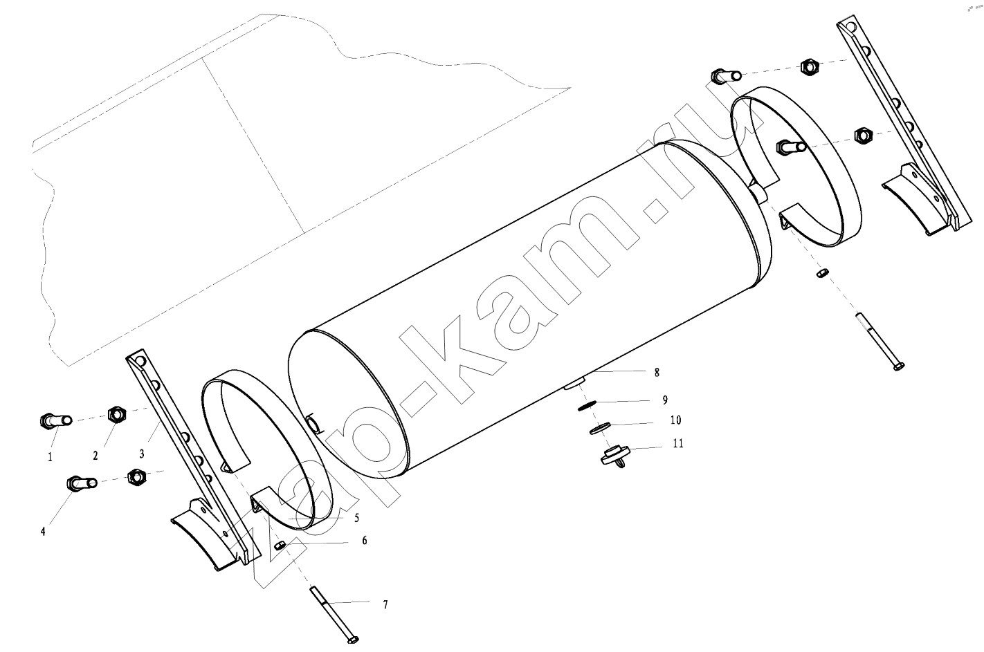 Схема/чертеж: AIR TANK FIXING (Y1) / Shaanxi Shacman SX32586T384 (X3000)