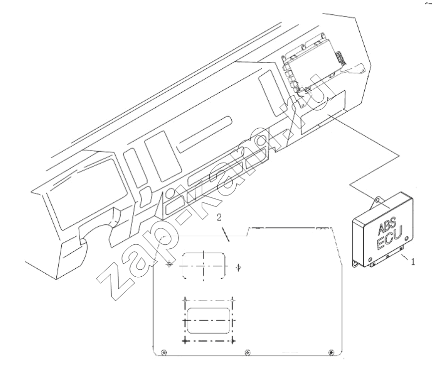Схема/чертеж: Контроллер ABS;ABS CONTROLLER / Shaanxi Shacman SX3258DR384 (F3000)