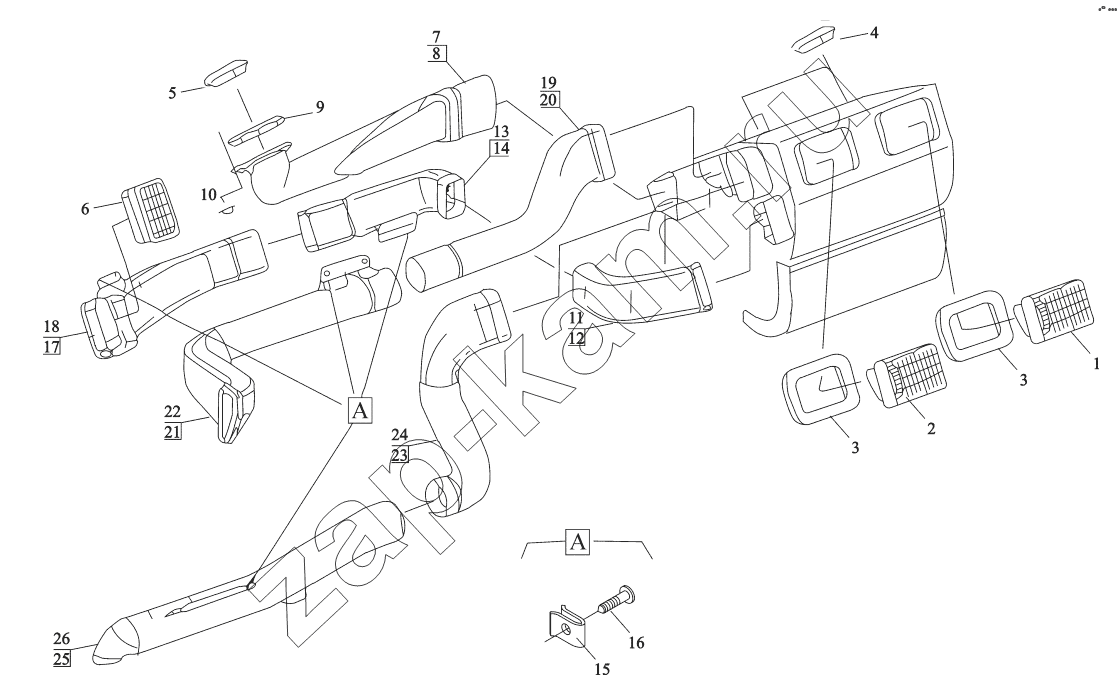 Схема/чертеж: Воздуховод;AIR DUCT / Shaanxi Shacman SX3258DR384 (F3000)