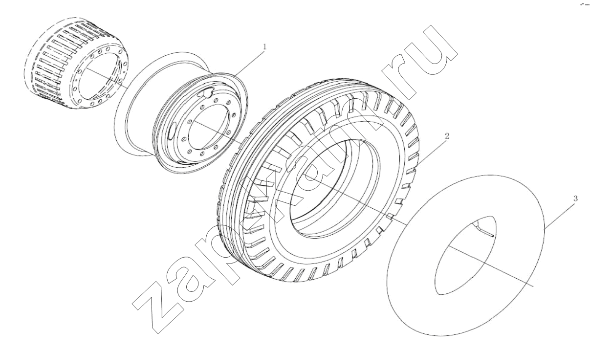 Схема/чертеж: Система колес;WHEELING SYSTEM / Shaanxi Shacman SX3258DR384 (F3000)