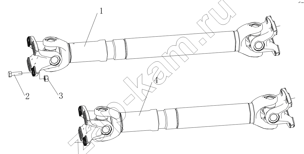 Схема/чертеж: Карданный вал;PROPELLER SHAFT / Shaanxi Shacman SX3258DR384 (F3000)