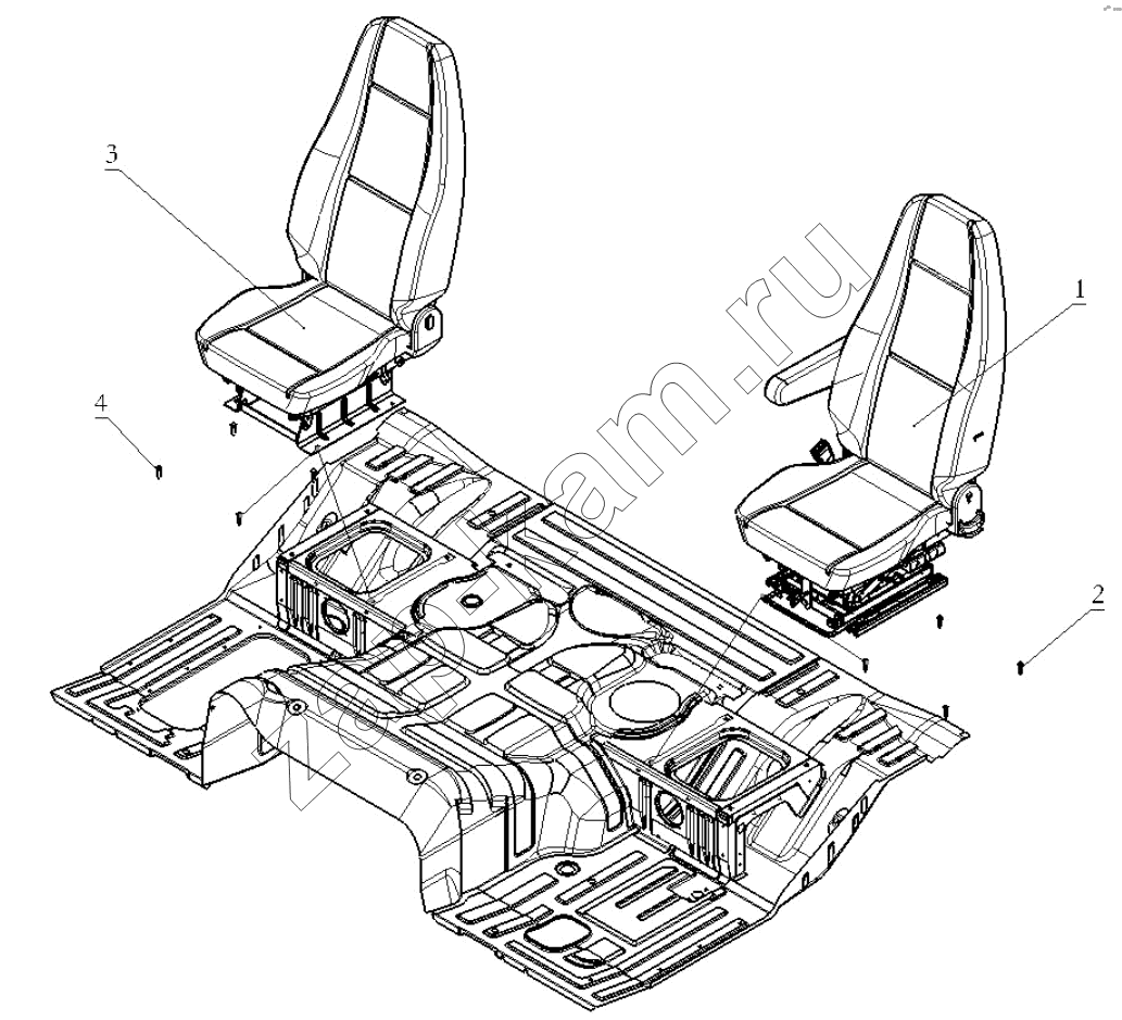 Схема/чертеж: Сиденье;SEAT / Shaanxi Shacman SX3258DR384 (F3000)