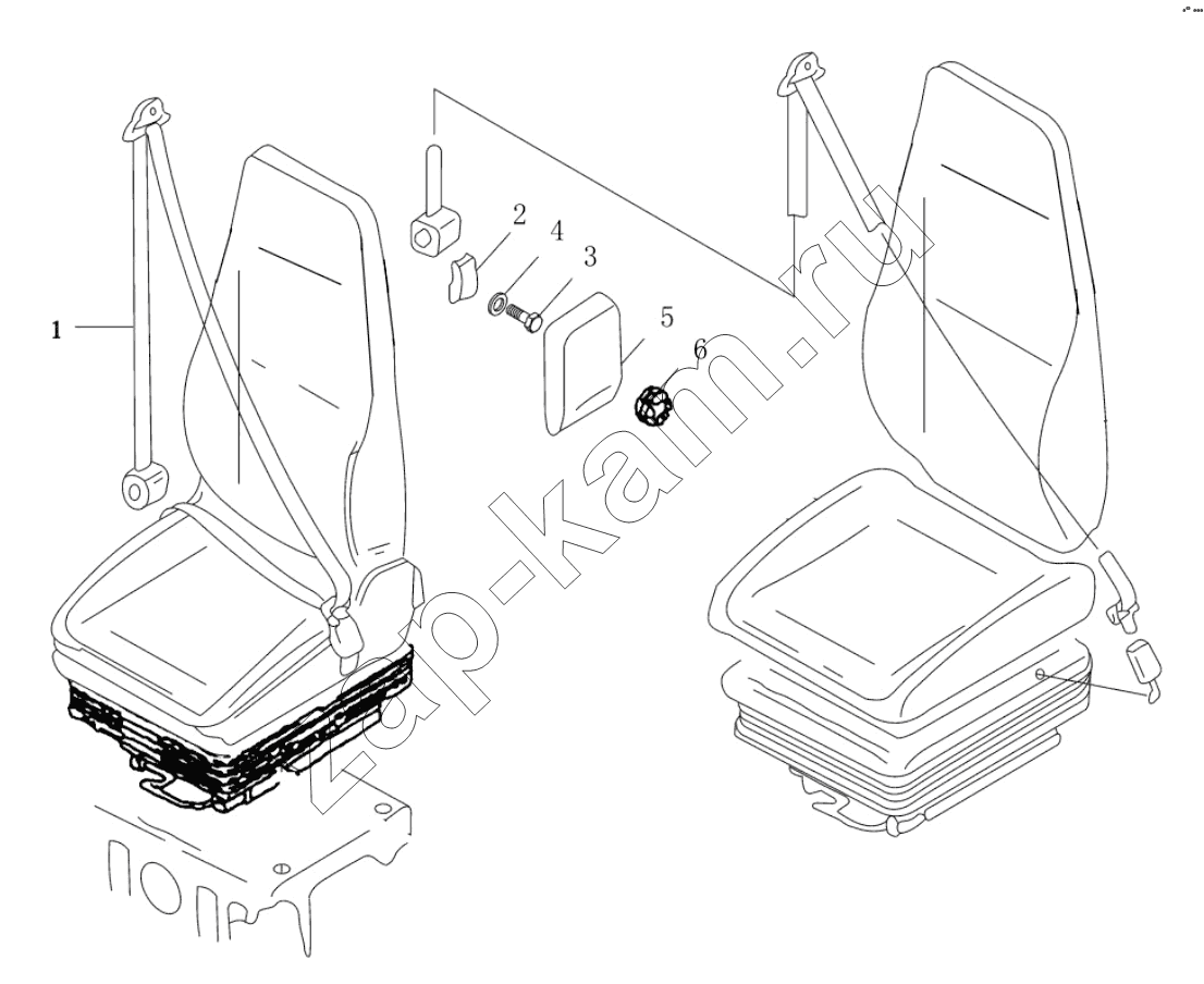 Схема/чертеж: Ремень безопасности;SAFETY BELT / Shaanxi Shacman SX3258DR384 (F3000)
