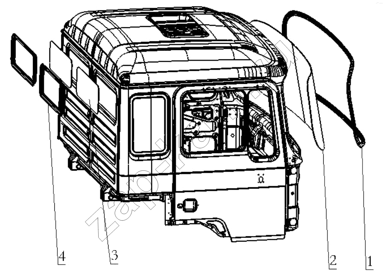 Схема/чертеж: Окно автомобиля;CAR WINDOW / Shaanxi Shacman SX3258DR384 (F3000)