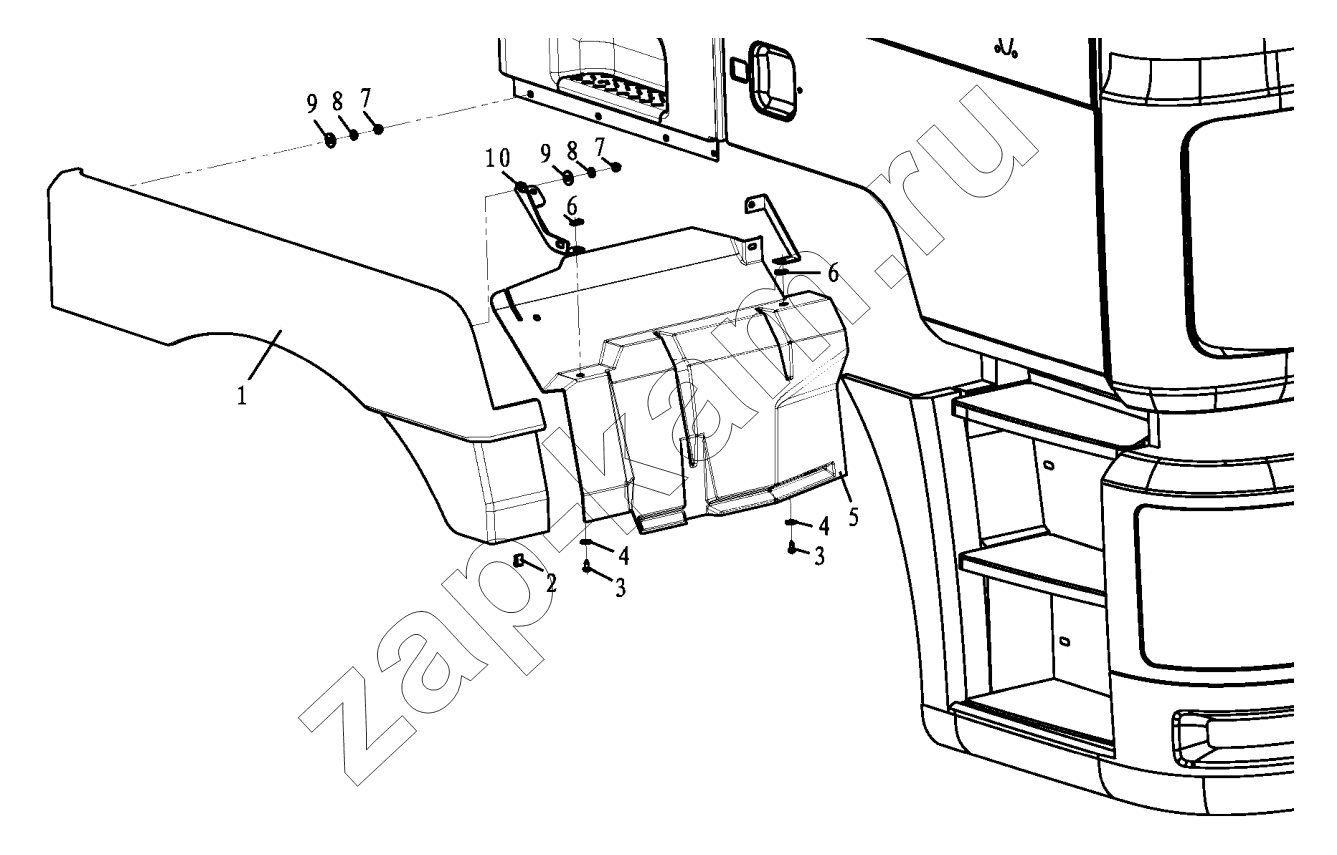 Схема/чертеж: Правое крыло;RIGHT FENDER / Shaanxi Shacman SX3258DR384 (F3000)