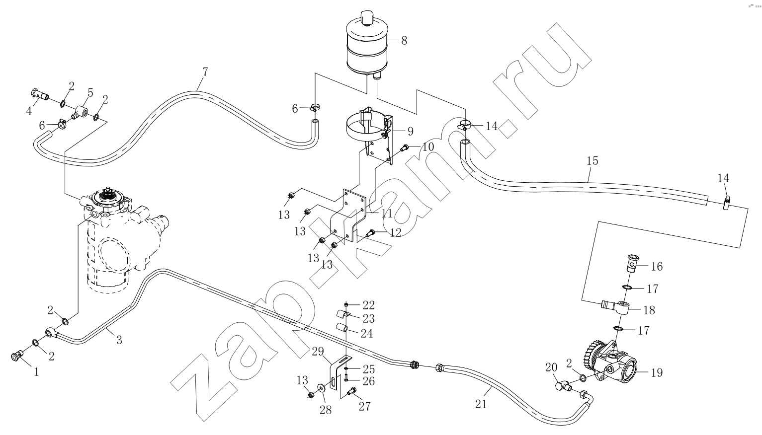 Схема/чертеж: Гидравлическое устройство;HYDRAULIC DEVICE / Shaanxi Shacman SX3258DR384 (F3000)