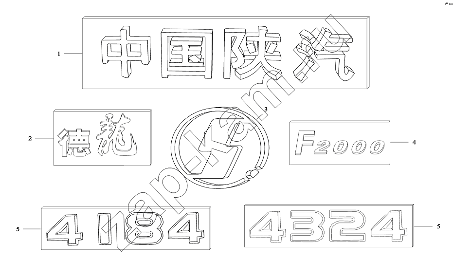 Схема/чертеж: Эмблемы / Shaanxi DeLONG Е-3 (самосвал)