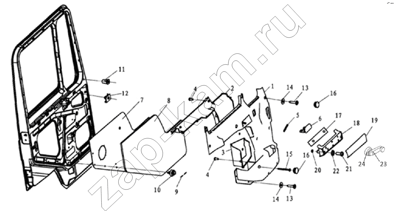 Схема/чертеж: DOOR COVERING LEFT / Shaanxi Shacman SX3316DR366 (F2000)