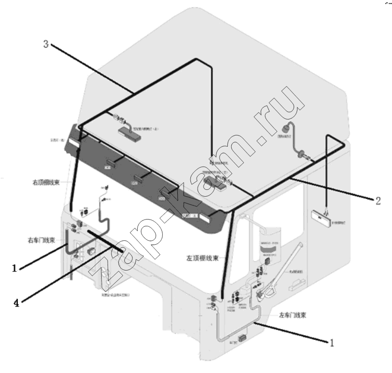 Схема/чертеж: WIRING HARNESS / Shaanxi Shacman SX3316DR366 (F2000)