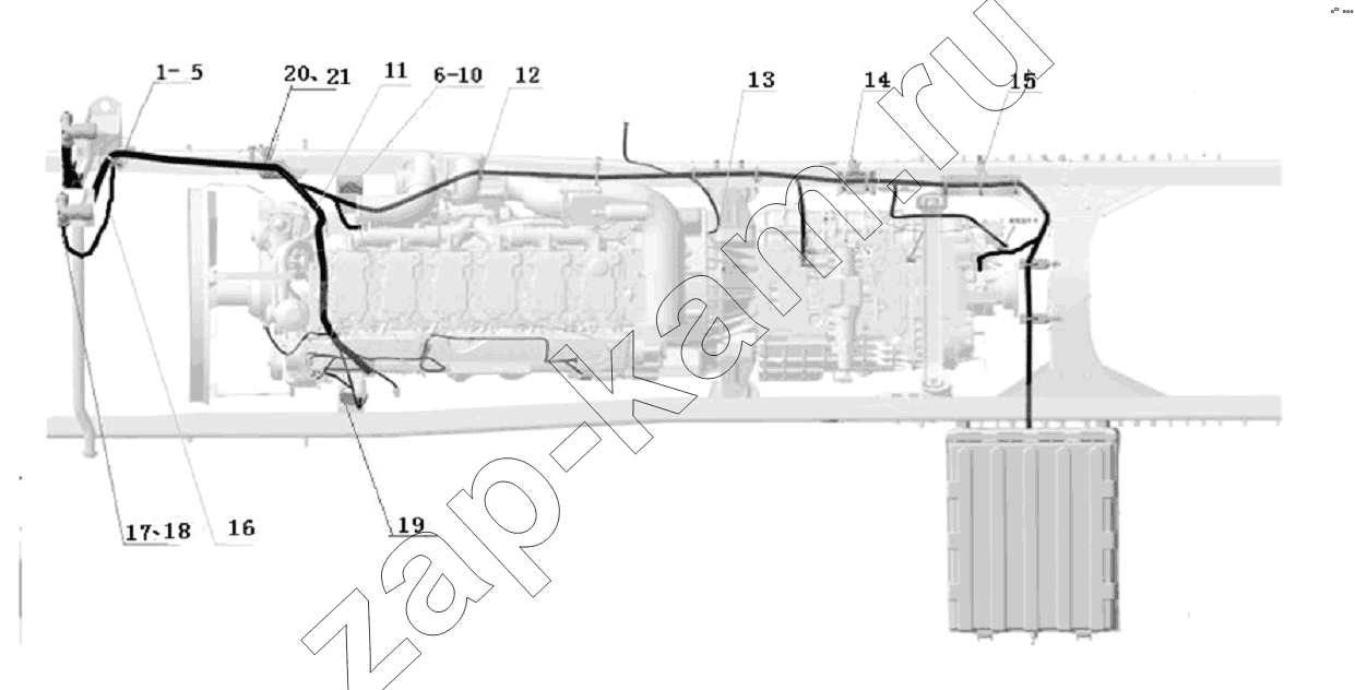Схема/чертеж: GEARBOX WIRING HARNESS / Shaanxi Shacman SX3316DR366 (F2000)