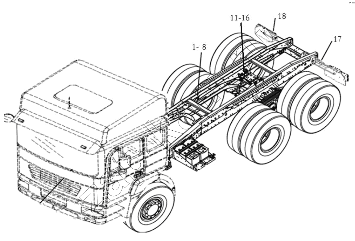 Схема/чертеж: CHASSIS APPLIANCE/WP10/COLD ZONE / Shaanxi Shacman SX3316DR366 (F2000)