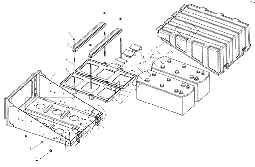 Схема/чертеж: BATTERY BOX / Shaanxi Shacman SX3316DR366 (F2000)