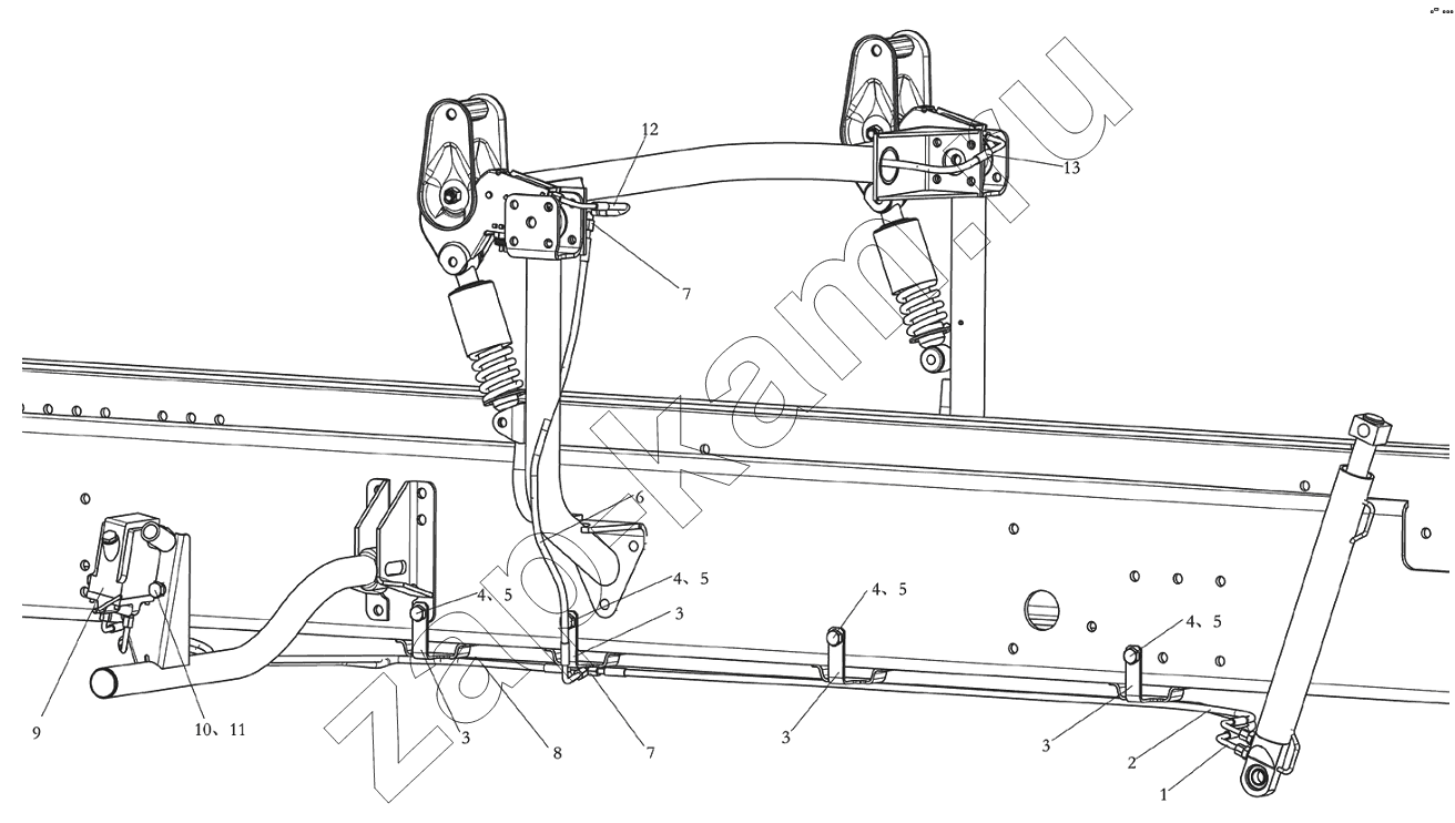 Схема/чертеж: CAB HYDRAULIC TILTING EQUIPMENT / Shaanxi Shacman SX3316DR366 (F2000)