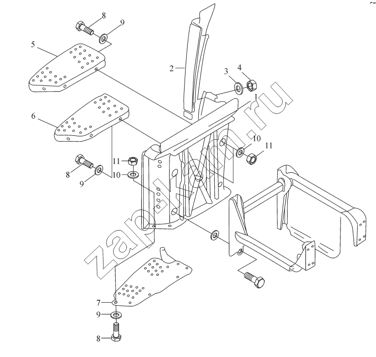 Схема/чертеж: RIGHT DOOR STEP / Shaanxi Shacman SX3316DR366 (F2000)