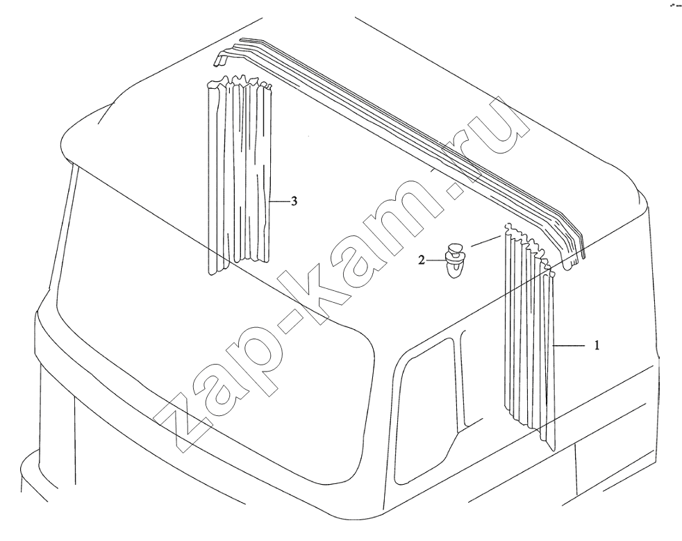 Схема/чертеж: TRANSVERSE CURTAIN / Shaanxi Shacman SX3316DR366 (F2000)