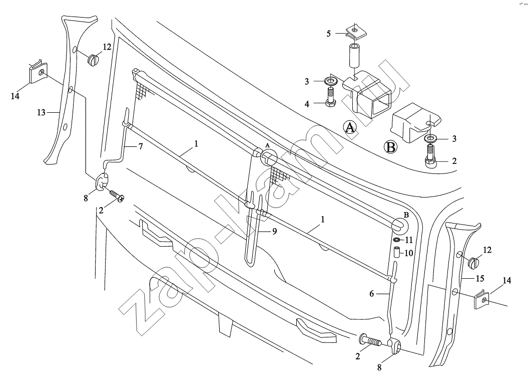 Схема/чертеж: SUN VISOR ROLLER / Shaanxi Shacman SX3316DR366 (F2000)