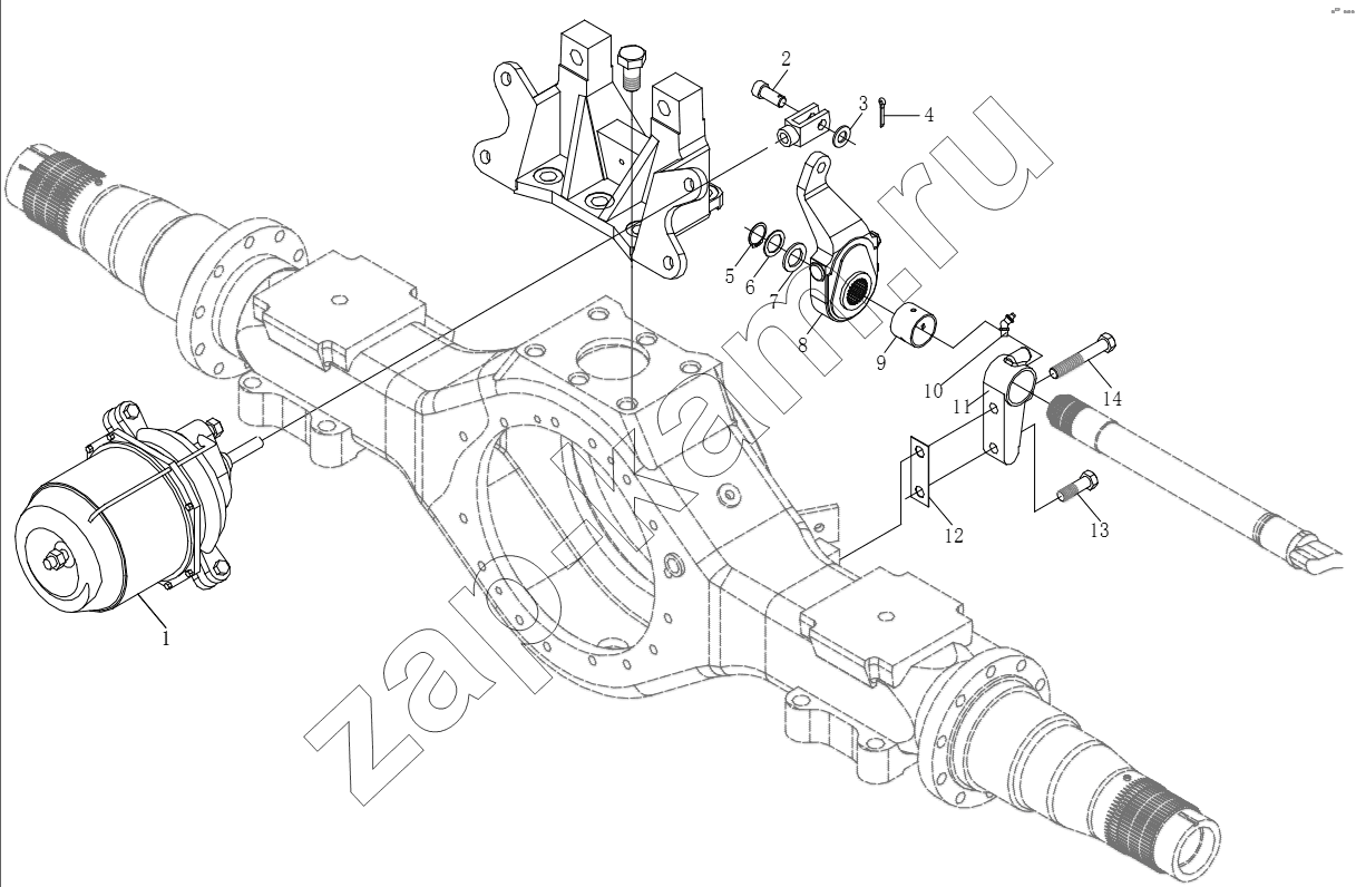 Схема/чертеж: STR DRIVE BRIDGE BRAKE II / Shaanxi Shacman SX3316DR366 (F2000)