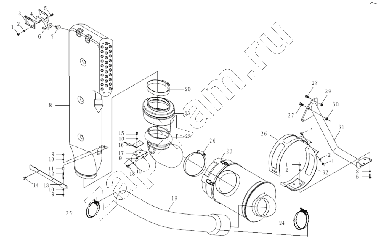 Схема/чертеж: AIR CLEANING DEVICE / Shaanxi Shacman SX3316DR366 (F2000)