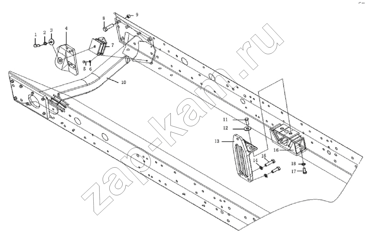 Схема/чертеж: ENGINE SUSPENSION / Shaanxi Shacman SX3316DR366 (F2000)