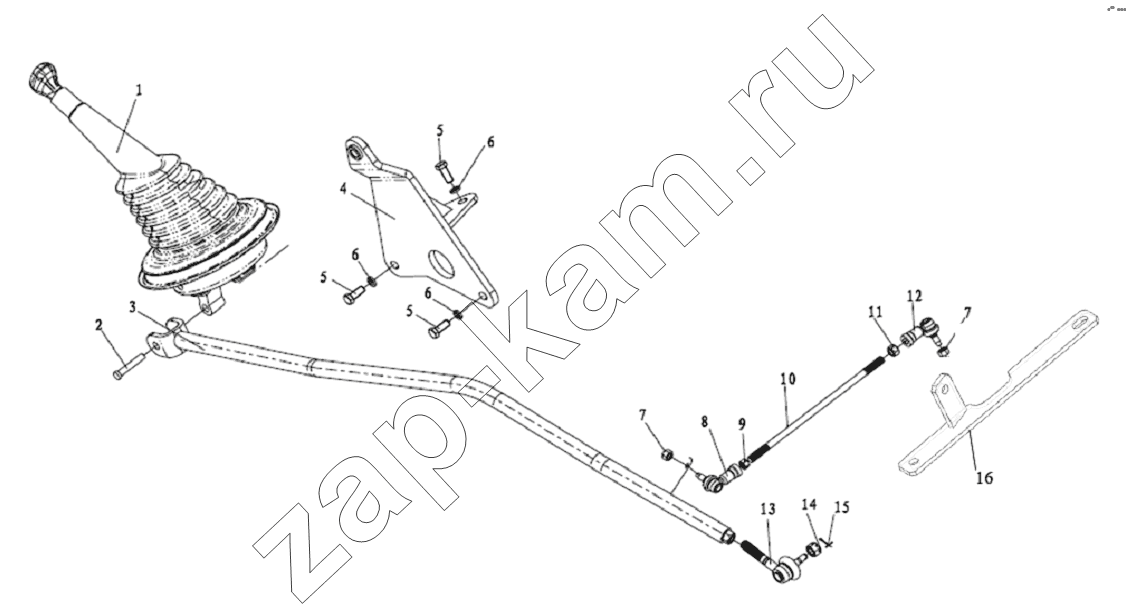 Схема/чертеж: SHIFTING DEVECE / Shaanxi Shacman SX3316DR366 (F2000)
