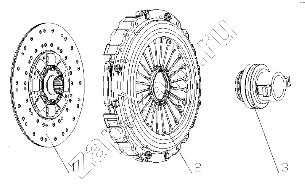 Схема/чертеж: PULL DIAPHRAGM CLUTCH / Shaanxi Shacman SX3316DR366 (F2000)