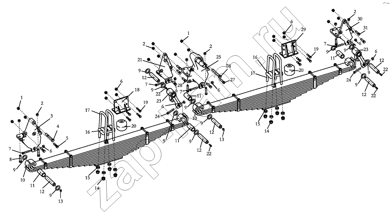 Схема/чертеж: FRONT SUSPENSION (DC93319690507) / Shaanxi Shacman SX3316DR366 (F2000)