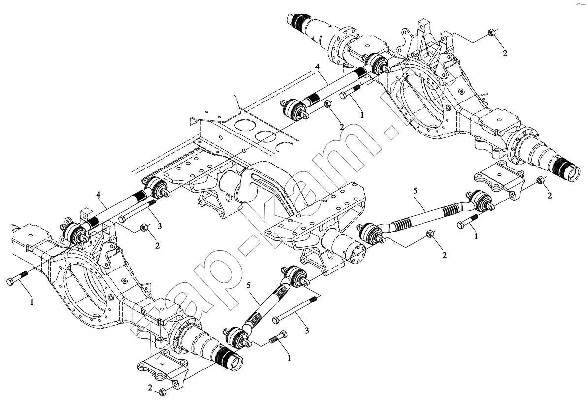 Схема/чертеж: REAR SUSPENSION 2 / Shaanxi Shacman SX3316DR366 (F2000)